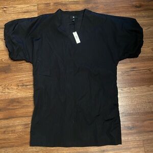 NWT banana republic black cotton tunic top balloon sleeve medium